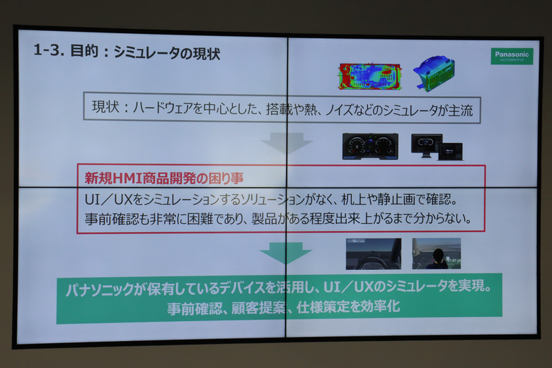 パナソニックの保有する技術を活用して、ユーザー体験を事前確認できるシミュレーターを実現