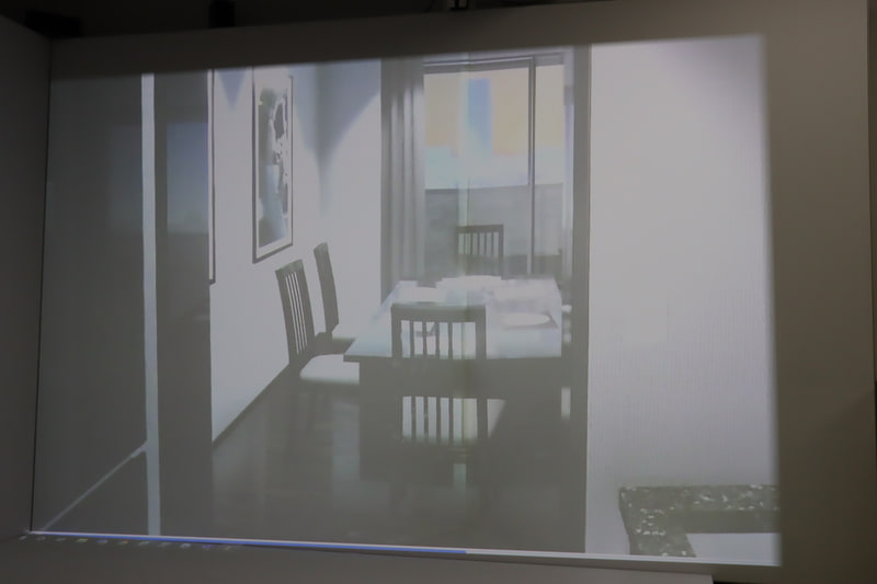 オープン型VRを使った疑似モデルルーム。体験者の位置情報を使い、さまざまな視点から家具などを配置した時の雰囲気を確認できる