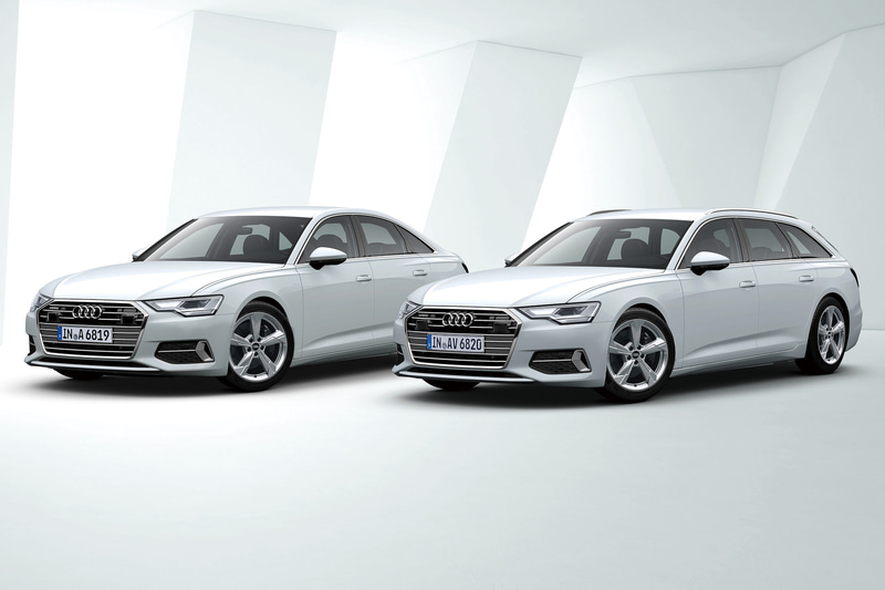 「A6 45 TFSI quattro sport」（左）と「A6 45 Avant TFSI quattro sport」（右）