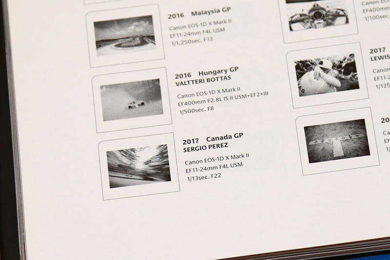 巻末に撮影データが記載されている