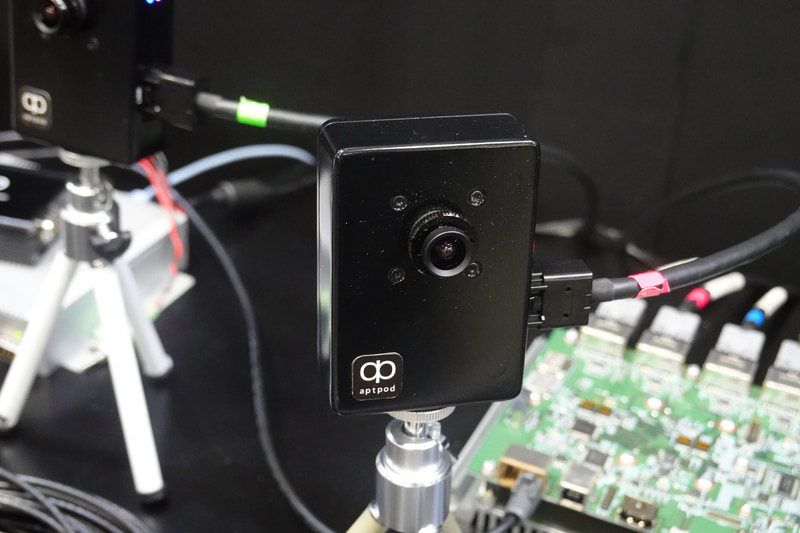 「intdash Automotive Pro」の撮影ソリューション。カメラもアプトポッドが提供し、システムの構築を容易にしている