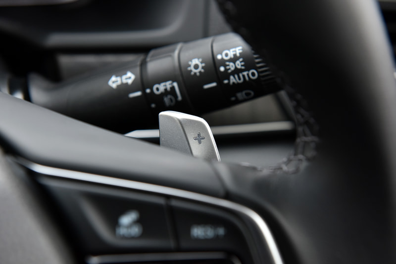 パドルではアクセルオフ時の減速度を4段階から変更できる