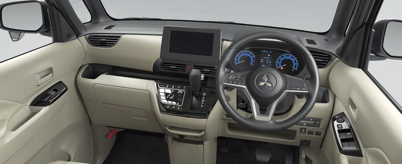 eKスペースの室内はライトウォームグレーを基調とし、リラックスできる空間を追求