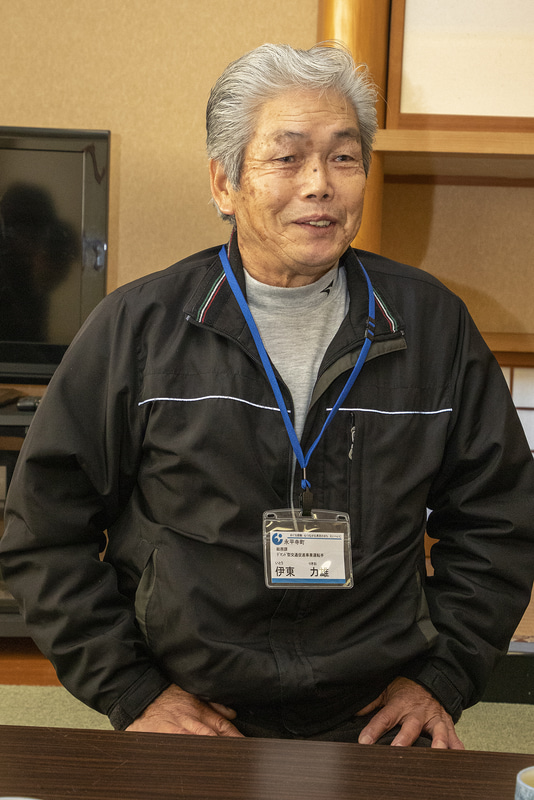 伊東力雄氏。役場の方から聞いた話でも地域で頼りにされる方とのこと