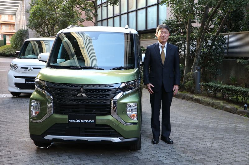 新型「eKクロス スペース」と商品戦略本部CPS（チーフ・プロダクト・スペシャリスト）吉川淳氏