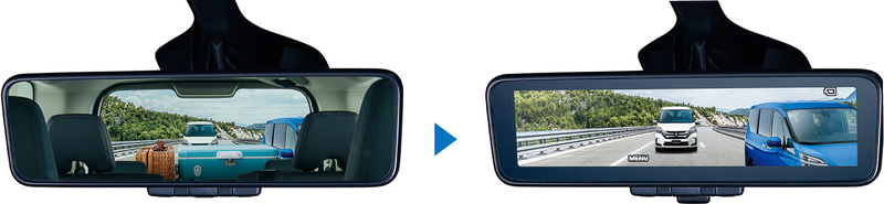 ルームミラーに後方カメラの映像を映せる「インテリジェントルームミラー」