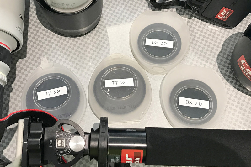 フィルター径67mm、77mmのND4とND8のNDフィルター