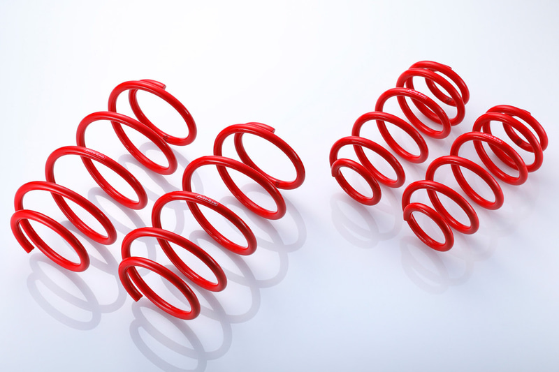 純正状態から車高が20mm下がる「ローダウンスプリング」。エンジンや駆動方式別にバネ定数の異なる製品が用意されている