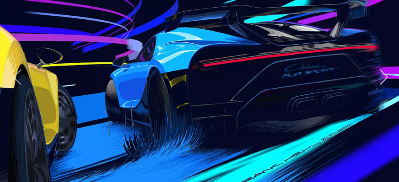 シロン ピュア スポーツの躍動的なイメージイラスト