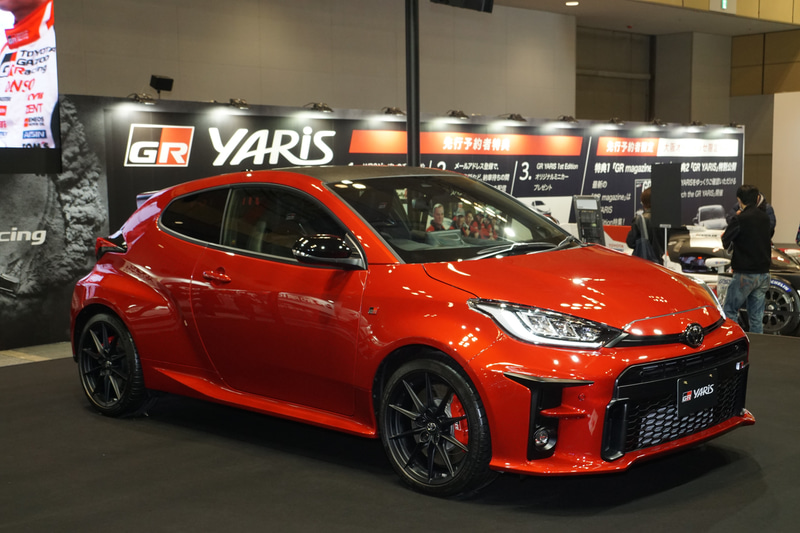 写真は大阪オートメッセ 2020に展示されたGRヤリス特別仕様車RZ“High-performance・First Edition”