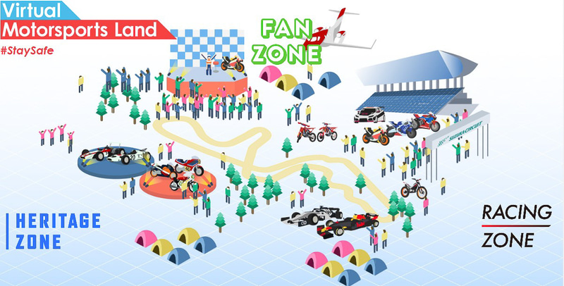 ホンダが同社Webサイトで公開した「Virtual Motorsports Land」