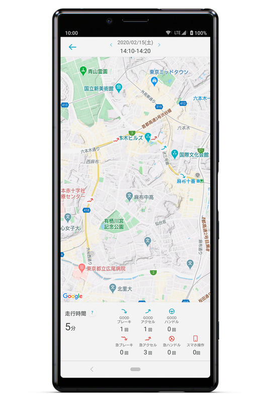 運転をスコア評価するだけでなく、どの場所でどういった運転があったかを表示できる
