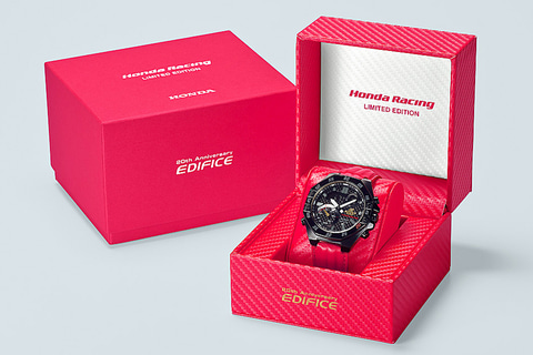 カシオ、エディフィス20周年を記念する「Honda Racing」コラボ