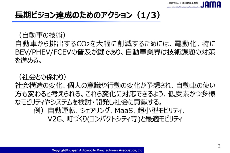 長期ビジョン達成のためのアクション