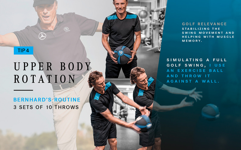 上半身のローテーション（ボール投げ10回×3セット）