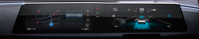 12.3インチディスプレイモニターにさまざまな情報を表示する