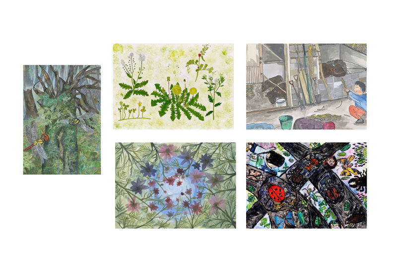 「第17回ブリヂストンこどもエコ絵画コンクール」で大賞に選ばれた5作品