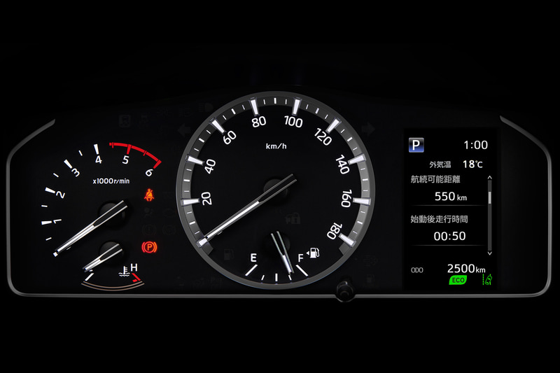 オプティトロンメーターの右側に4.2インチTFTカラーの「マルチインフォメーションディスプレイ」を採用