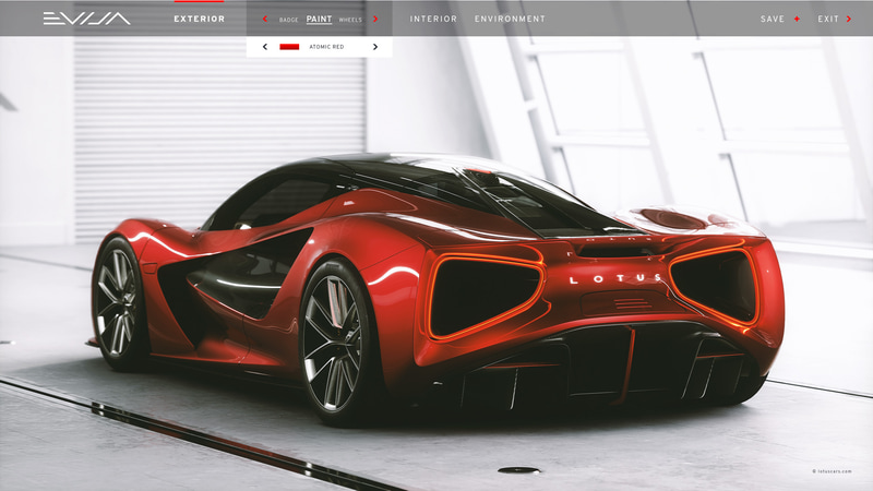 エヴァイヤのコンフィギュレーター画面