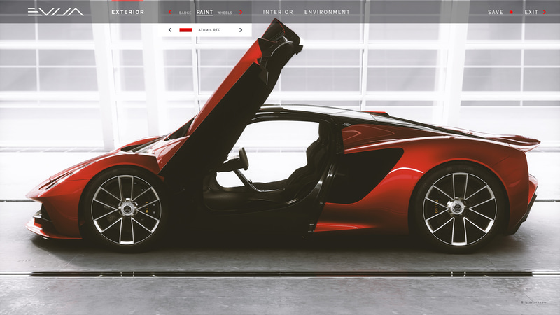 エヴァイヤのコンフィギュレーター画面