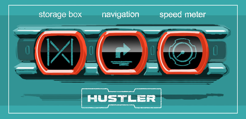 3連リングを用いたハスラーのインパネ。左からストレージボックス、ナビゲーション、スピードメーターを配置