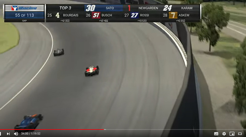 レース途中にはピットタイミングの違いもあり一時トップを走るシーンも