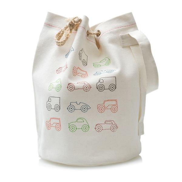 オリジナル巾着トートバッグのサイズは約22cm×約30cm（直径×高さ）で、玩具や文房具を入れるのにぴったり