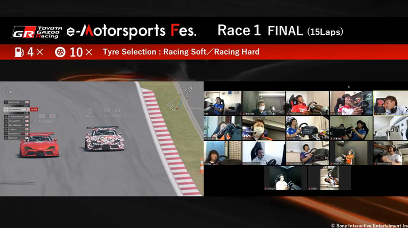 レース中にはドライバーの様子も表示されていた