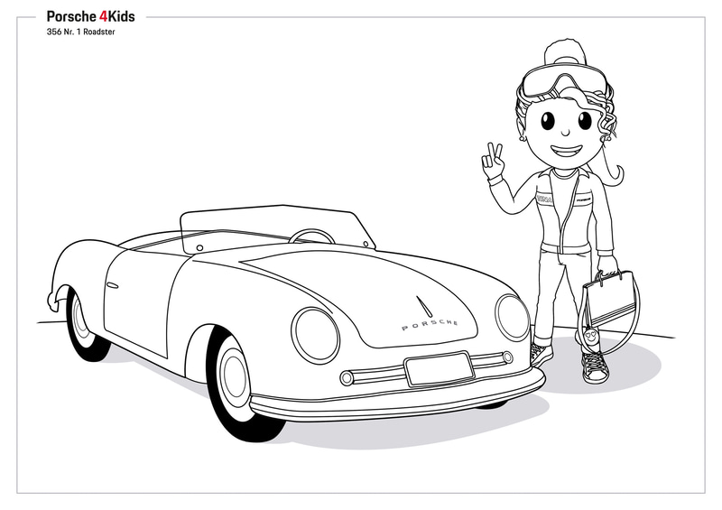「Porsche 4Kids」でダウンロードできる塗り絵
