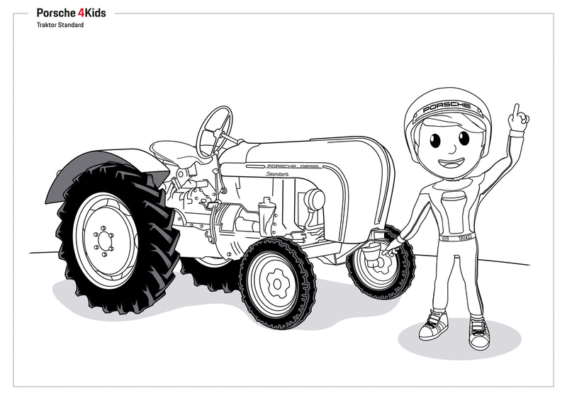 新型車やパトカー、トラクターなどさまざまな種類の塗り絵を用意