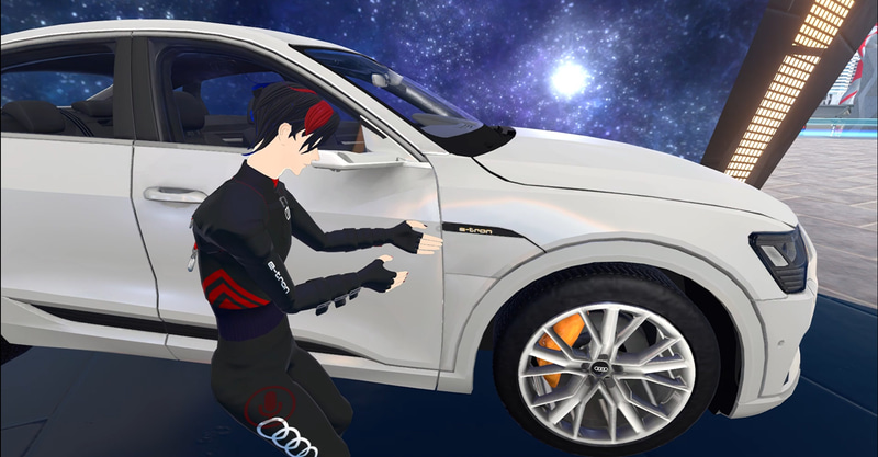 アバター説明員と会話をすることも可能。さらにクルマに乗ることもできるという