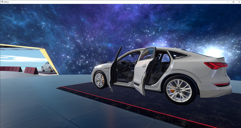 アバター説明員と会話をすることも可能。さらにクルマに乗ることもできるという