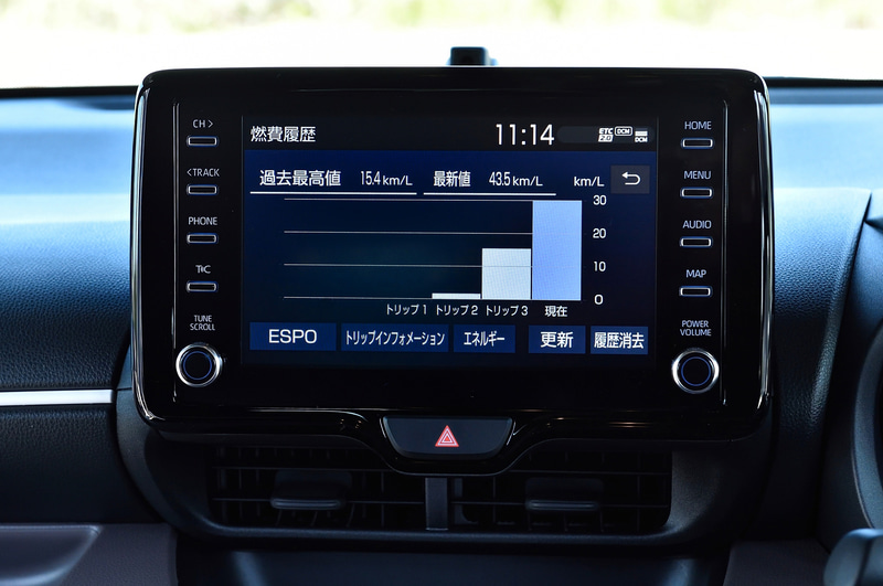 スマートフォンとの連携が可能な「ディスプレイオーディオ」を全車標準装備。BluetoothとUSBケーブルを使ってスマホと接続することにより、トヨタの「TCスマホナビ」やLINEの「LINE カーナビ」といった「SDL（スマートデバイスリンク）」に準拠する各種アプリをディスプレイオーディオで扱うことができる