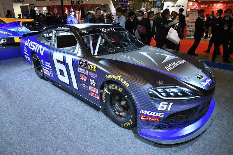 東京オートサロン 2020のグッドイヤーブースに展示されたNASCAR参戦の「スープラ」