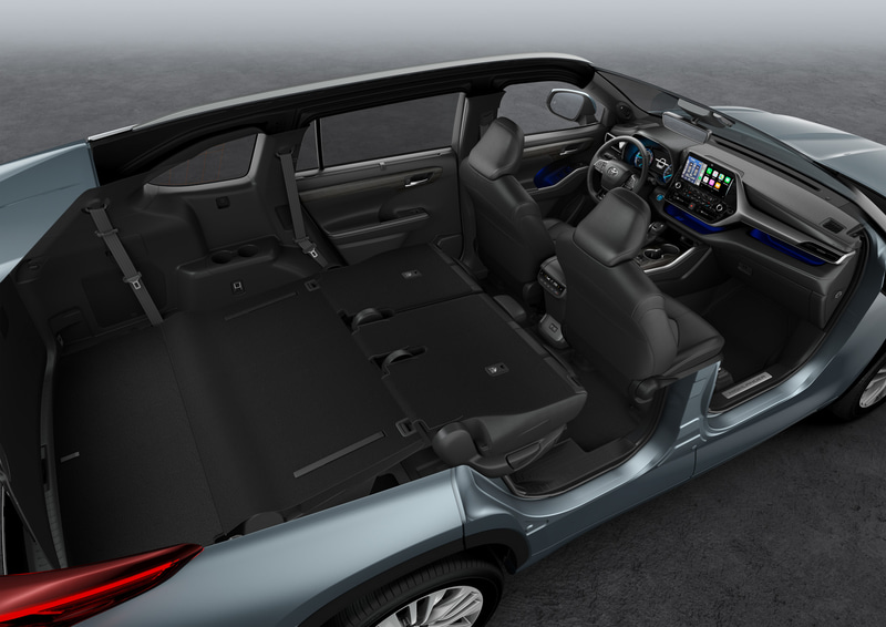 3列目と2列目シートをフラットにすることで最大1909Lの積載量を実現