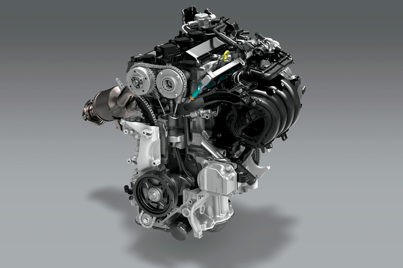 最高出力125kW（170PS）/6600rpm、最大トルク202Nm（20.6kgfm）/4800rpmを発生する2.0リッターダイナミックフォースエンジン「M20A-FKS」型をカローラシリーズとして日本初搭載