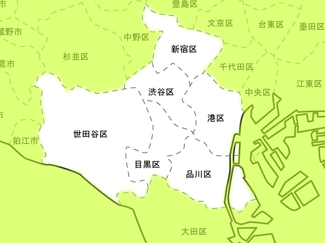 サービス提供エリアは東京都港区、目黒区、渋谷区、新宿区、世田谷区、品川区