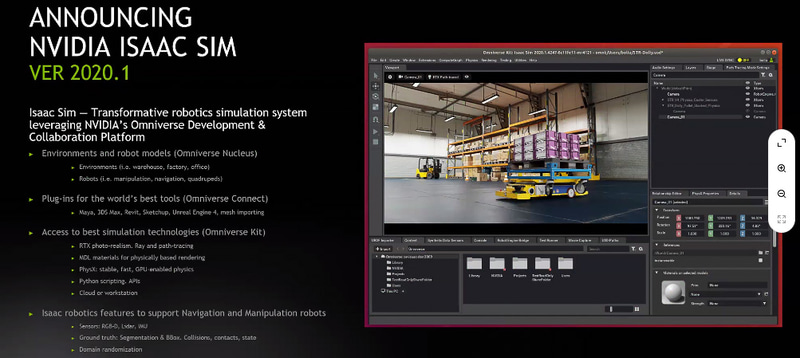 Omniverseに接続してAIロボットの開発ができるツール。このようなツールを豊富に用意できるのが、NVIDIAの強みとなっている