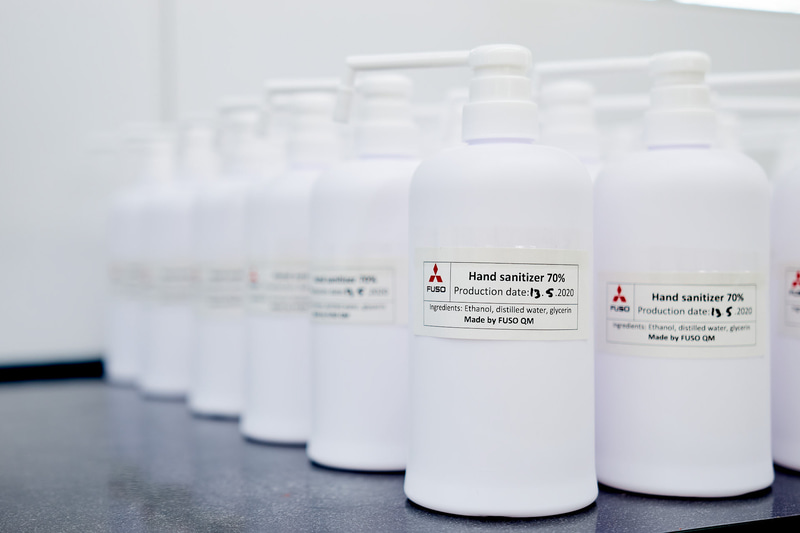 自社製消毒液を川崎地区の病院と市役所に寄付