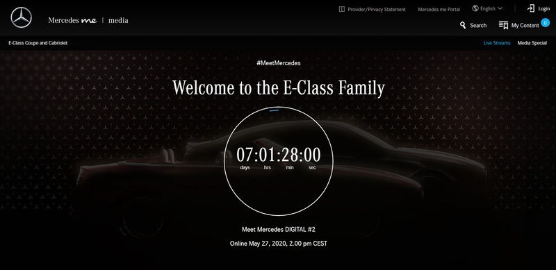 新型「Eクラス クーペ＆カブリオレ」を5月27日14時（現地時間）に発表