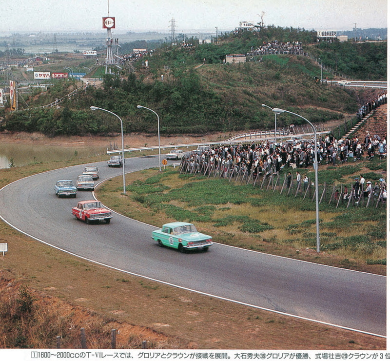 1964年、第2回日本グランプリ自動車レース、T-VIクラス。ダンロップコーナー付近