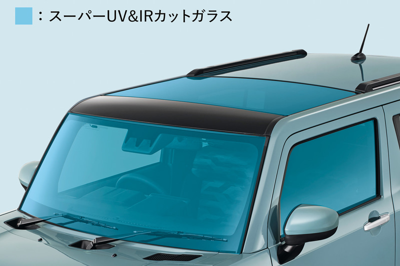 ガラスルーフ「スカイフィールトップ」を全車標準装備。「スーパーUV＆IRカットガラス」も採用