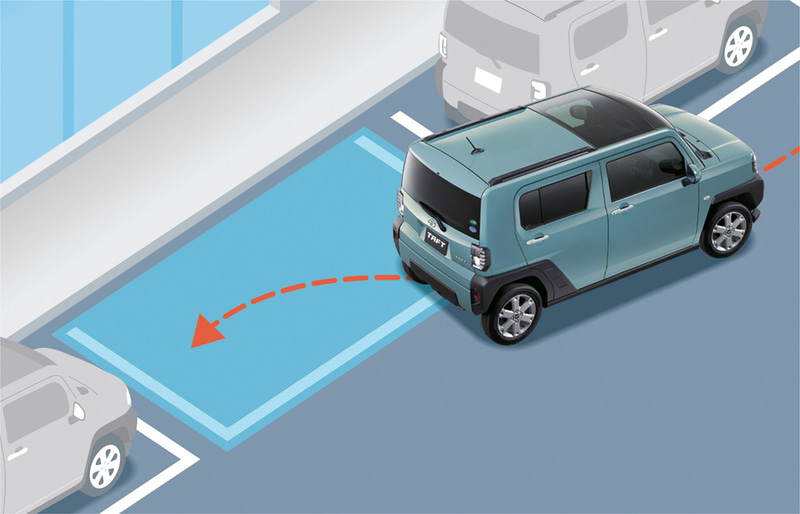 駐車の際にステアリング操作とブレーキ・アクセル操作をアシストする「スマートパノラマパーキングアシスト」もオプション設定