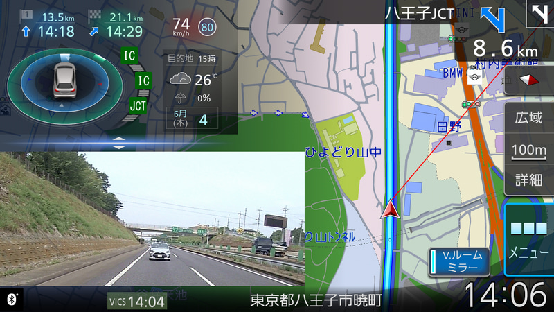 地図画面上への同時表示もできる