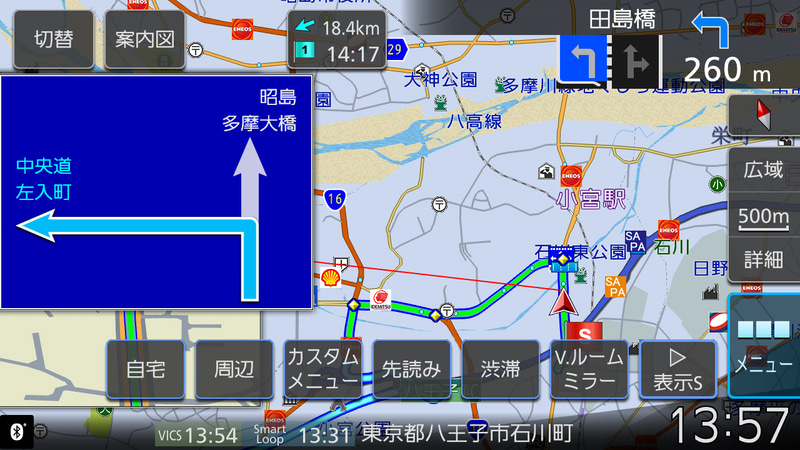 道路上にあるものと同様の方面案内看板