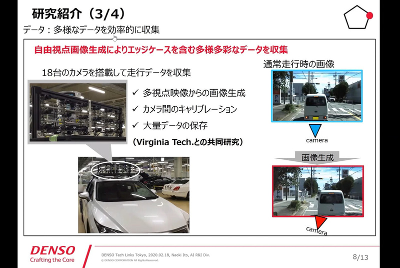縦に3台、横に6台の計18台のカメラを搭載しているカメラカー