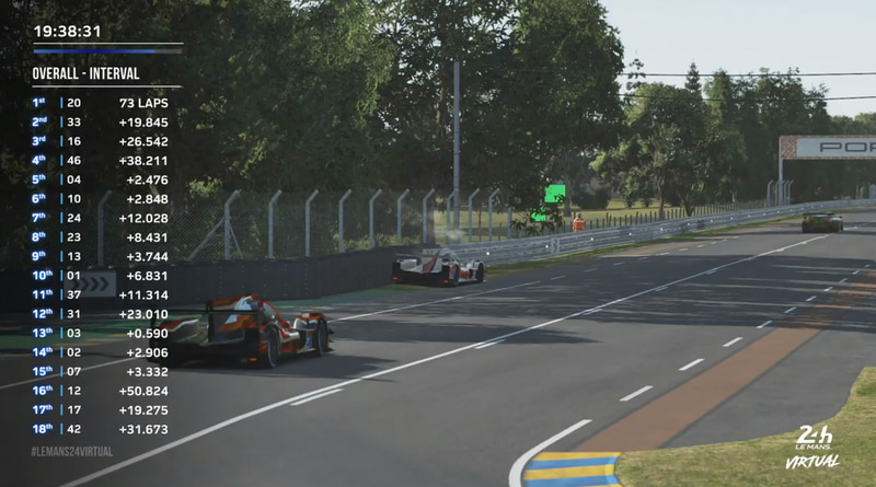 パジェノー選手の車両はコース上に停止していた（出典：WECの公式YouTube）