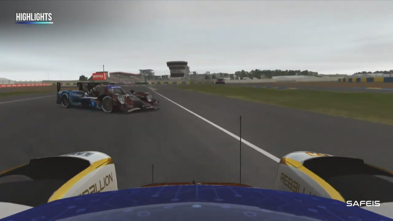 スピンしているRebellionの2号車に3号車が突っ込む（出典：WECの公式YouTube）