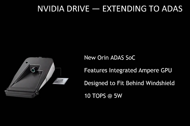 NVIDIAの5W版新型SoC「Orin」。衝突被害軽減ブレーキなどを実現する