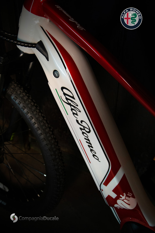 コンパーニャ・ドゥカーレがアルファ ロメオ・チェントロスティーレと共同で制作した、アルファ ロメオ創立110周年を記念したe-MTB